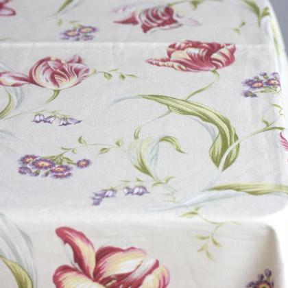 Square Tablecloth With Floral Cotton Fabric,..