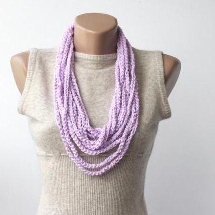 Purple Chain Necklace Infinity Scarf Necklace..