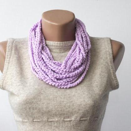 Purple Chain Necklace Infinity Scarf Necklace..