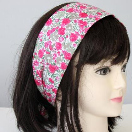 Floral Headband Adult Women, Top Knot Headband,..