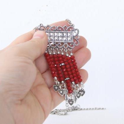 Valentines Necklace, Boho Heart Necklace,..