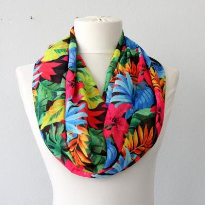 Tropical Scarf, Floral Infinity Scarf, Bold And..
