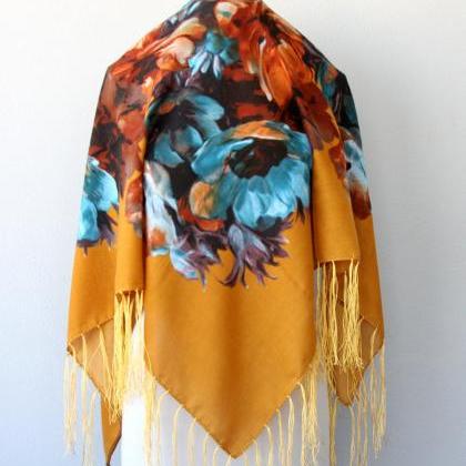 Mothers Day Gift For Her Mustard Yellow Scarf..