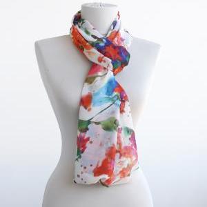Spring Scarf Floral Infinity Scarf Snood Tube..