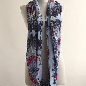 Blue Infinity Scarf,cotton Spring Scarf,tube Scarf