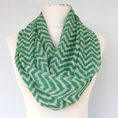 Green spring scarves for women summer scarf chevron infinity scarf loop scarf gift idea for her