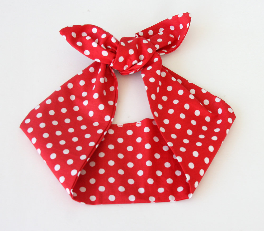 Red Polka Dot Headband Retro Dolly Bow Headbands For Women Summer Fashion Accessories Womens Tie Up Head Wrap Red And White Head Scarf