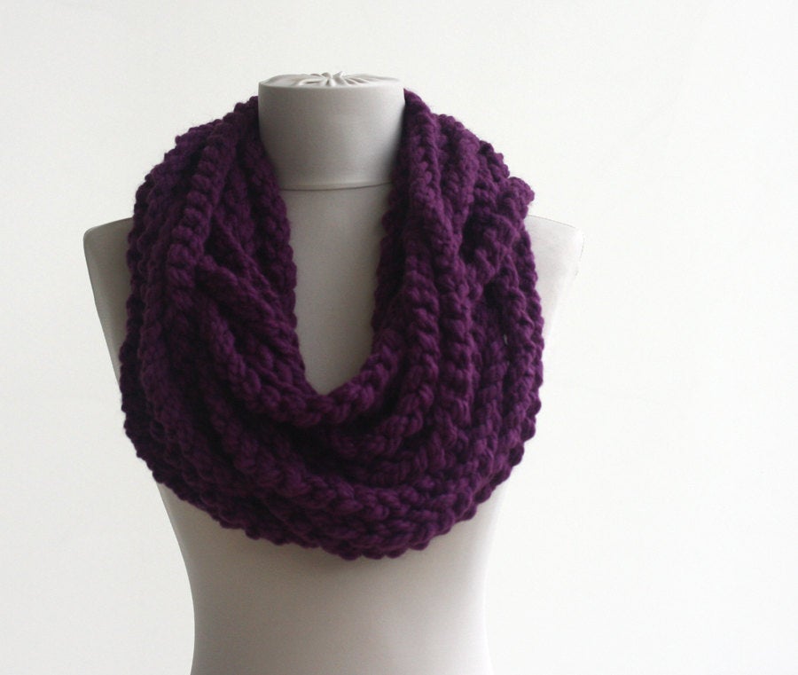 Oversized Chain Scarf Infinity Scarf Chunky Loop Scarf Purple Crochet Scarf Fall Autumn Scarf Fashion Scarves For Women Rope Scarf Christmas