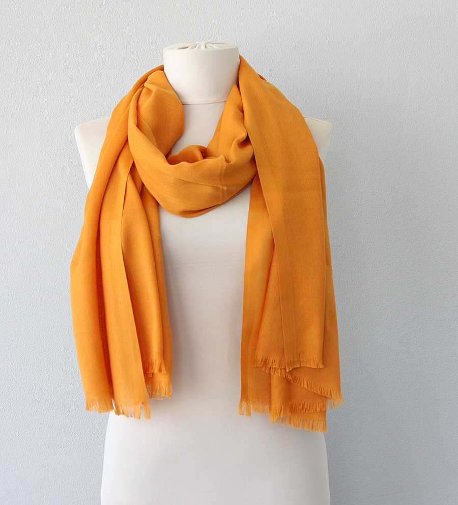 Yellow Pashmina Scarf, Honey Pashmina Shawl, Fall Scarves For Women, Clothing Gift For Her, Christmas Gift