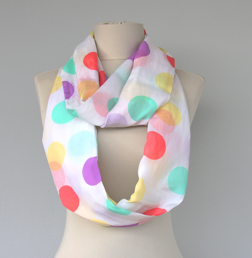 Womens Summer Scarf Pastel Infinity Scarf Spring Scarves Easter Acccessories