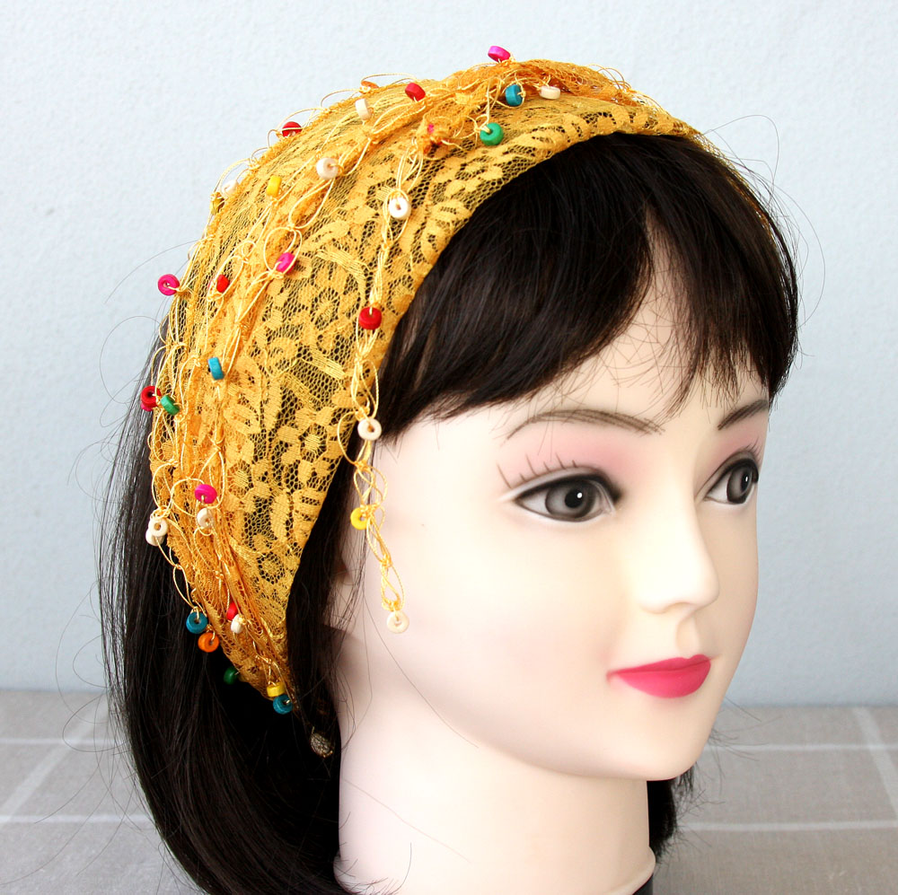 Lace Headband Yellow Hair Wrap